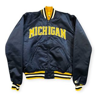 80s Michigan Wolverines Satin Jacket size Large