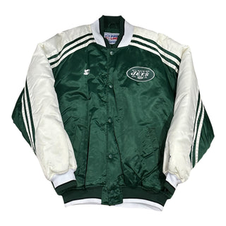 1996 New York Jets Striped Satin Jacket Sz L