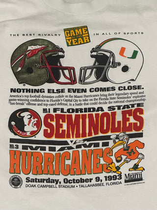1993 Seminoles vs. Hurricanes Tshirt size XL