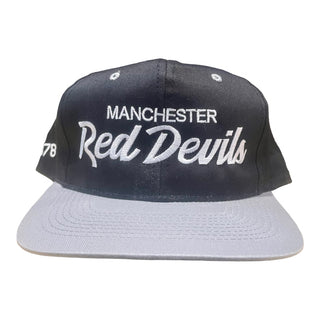 Manchester United Red Devils Single Line Script Snapback