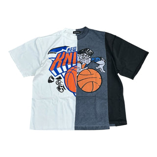 Retro Split White Custom Knicks Tshirt