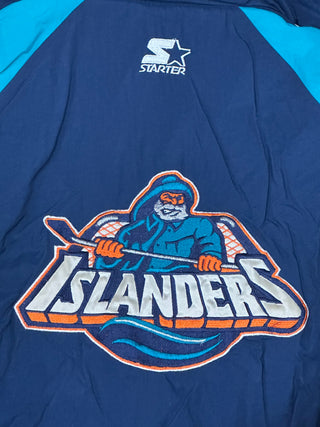 New York Islanders Striped Sleeve  Heavyweight Jacket Sz L
