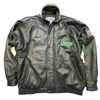 90s Leather Jets Starter Jacket size Large