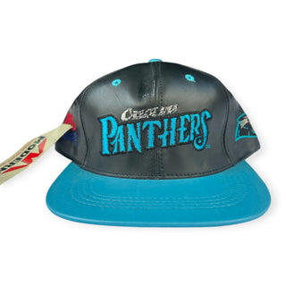 Panthers Leather Snapback