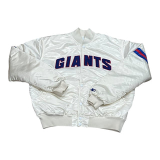 New York Giants White Satin Jacket Sz XL