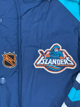 New York Islanders Striped Sleeve  Heavyweight Jacket Sz L