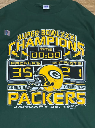 Green Bay Packers Super Bowl Scoreboard Tshirt Sz L