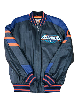 90s NY Islanders Leather Jacket size Large