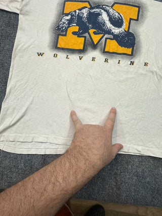 90s Michigan Wolverines Spellout Tshirt size XL