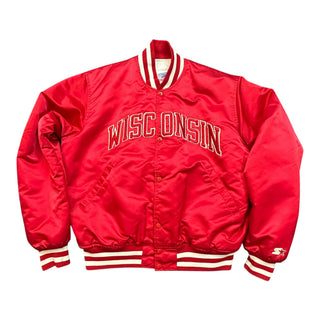 80s Wisconsin Badgers Satin Jacket size Large