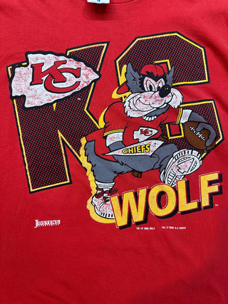 1993 Chiefs Wolf The Mascot Tshirt size L
