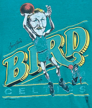 Boston Celtics Larry Bird Carciature Tshirt Sz S
