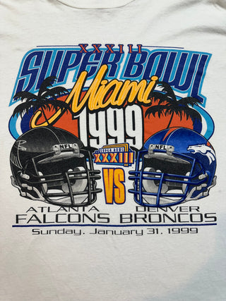 1999 Falcons Broncos Super Bowl Tshirt size XL