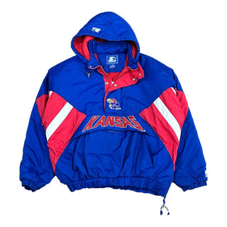 Kansas Jayhawks Pullover Starter Jacket size XL