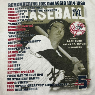 1999 Yankees DiMaggio Tribute Tshirt size XL