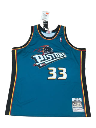 Authentic Pistons Grant Hill Jersey size 52/2X (T)