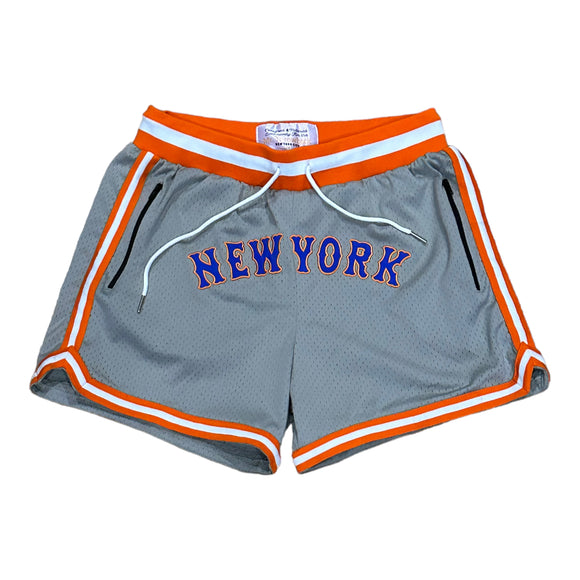 Grey/Royal/Orange  New York Throwback Shorts