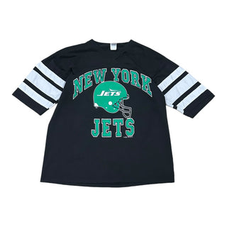 Jets Logo 7 Black Jersey Tshirt size L