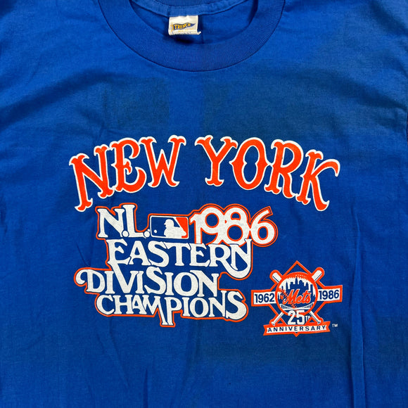 1986 ew York Mets Eastern Division Champions t shirt Size M – Mr. Throwback  NYC