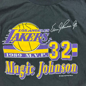 1989 Nutmeg Los Angeles Lakers Magic Johnson NBA MVP tee size XL
