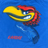 90s Kansas University Jay Hawks hoodie t shirt size XL