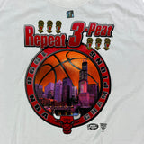 1998 Starter Chicago Bulls Repeat 3-Peat t shirt size XL