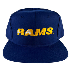 90s New Era Los Angeles LA Rams back spell out snap back hat