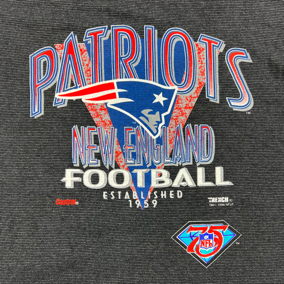1994 New england Patriots NFL 75th Anniversary striped tee size XL