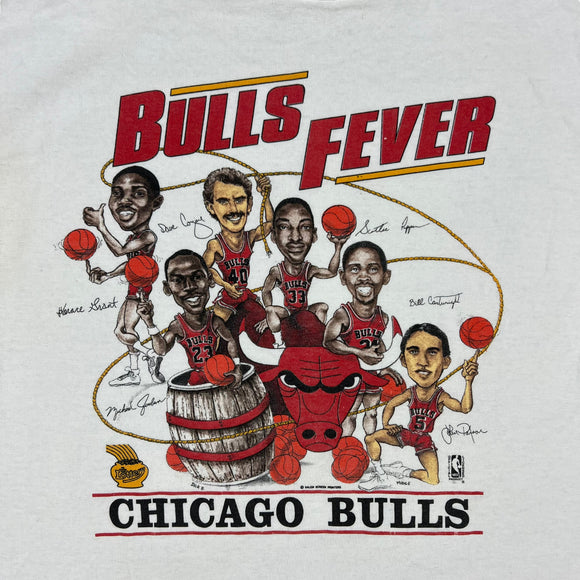 90s chicago Bulls Fever caricatures roster tee size L