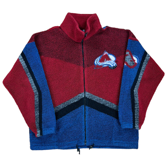 90s Colorado Avalanche NHL all over print full zip fleece size XL